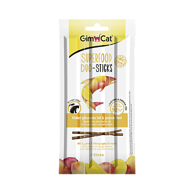 Gimcat Superfood Дуо-палички з лососем і манго для котів