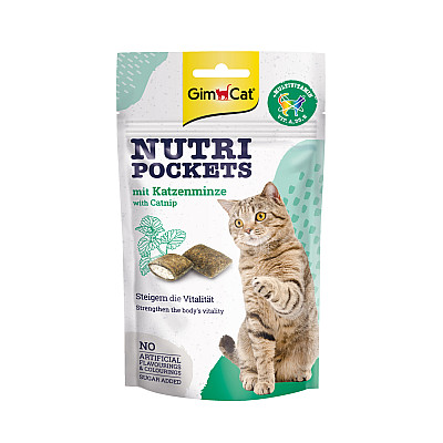 Вітамінні ласощі для кішок GimCat Nutri Pockets Котяча м`ята + Мультивітамін