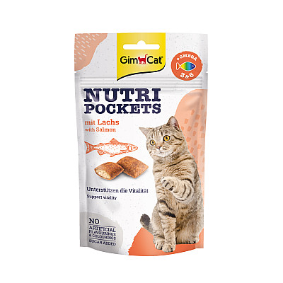 Вітамінні ласощі для кішок GimCat Nutri Pockets Лосось + Омега 3 і Омега 6