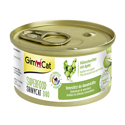 Gimcat Superfood ShinyCat Duo с цыпленком и яблоком