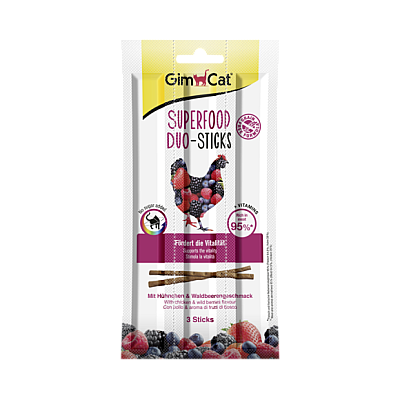 Gimcat Superfood Дуо-палочки с цыпленком и ягодами для котов