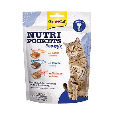Витаминные лакомства для кошек GimCat Nutri Pockets Морской микс