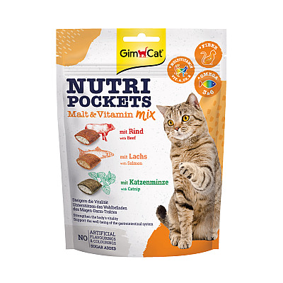 Вітамінні ласощі GimCat Nutri Pockets для котів мультивітамін мікс