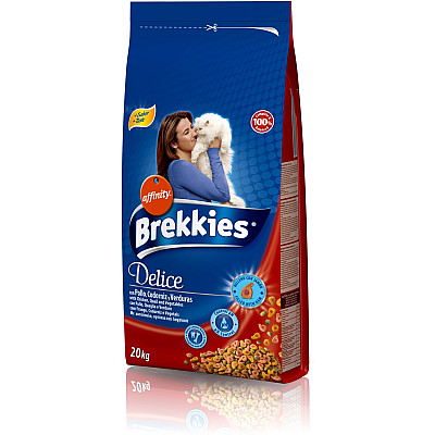Сухой корм для кошек Brekkies (Бреккис) Cat Delice Meat с мясом