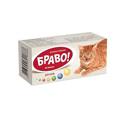 Витамины Arterium Браво №60 общеукрепляющие для кошек