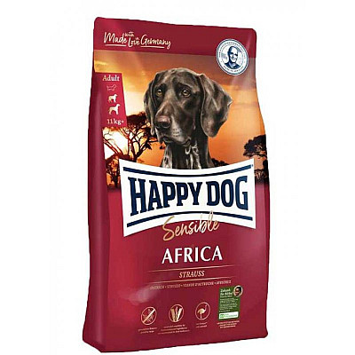 Повнораціонні корми для всіх дорослих собак Happy Dog Supreme Sensible - Africa  вагою від 11 кг з нормальною потребою в енергії