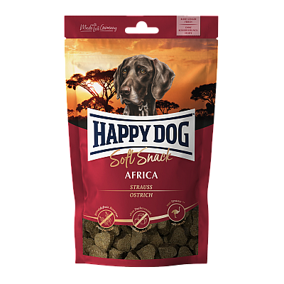 Ласощі та кісточки для собак Happy Dog SoftSnack Africa м`які закуски для собак середніх і великих порід зі страусом і картоплею