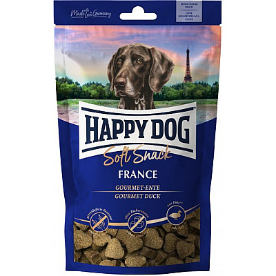 Ласощі та кісточки для собак Happy Dog SoftSnack France м`які закуски для собак середніх та великих порід з качкою