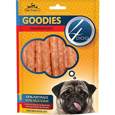 Ласощі для собак 4Dog палички з куркою та рисом