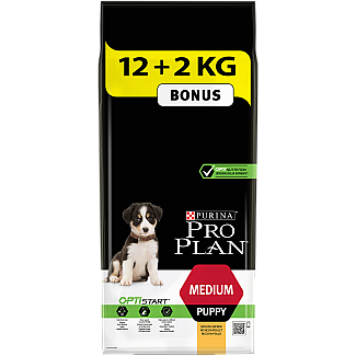Purina PRO PLAN Puppy Medium with OPTISTART™ корм для щенков средних пород от 10 до 25 кг,  с курицей, 12 кг