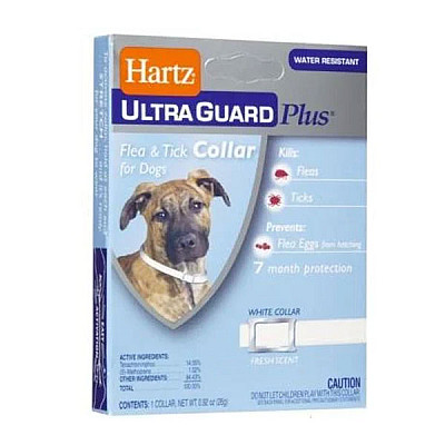 Hartz Ultra Guard Plus  Flea & tick collar for dogs (7 month protection) Ошейники для  взрослых собак от блох, яиц блох и клещей