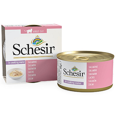 Schesir ЛОСОСЬ в собственном соку (Salmon Natural Style) влажный корм консервы для кошек, банка