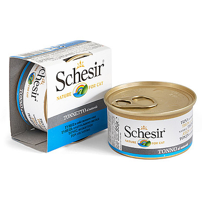 Schesir ТУНЕЦ в собственном соку (Tuna Natural Style) влажный корм консервы для кошек, банка