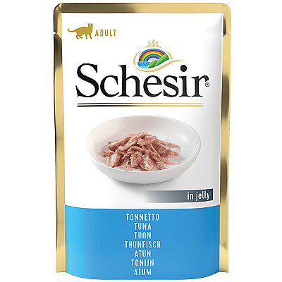 Schesir Tuna ШЕЗИР ТУНЕЦ в желе консервы для котов, влажный корм, пауч