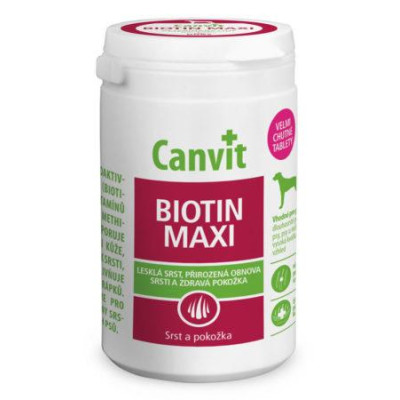Вітаміни для собак понад 25кг Canvit BIOTIN MAXI для ідеальної шерсті