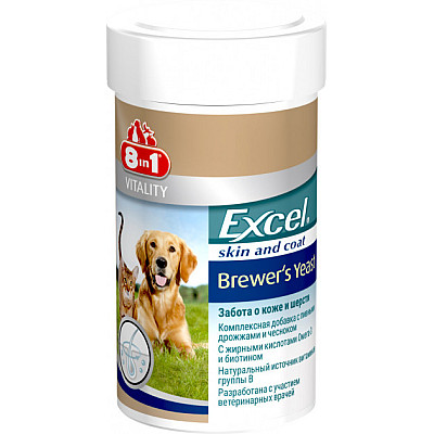 8in1 (8 в 1) Brewers Yeast Tablets with Garlic - пивні дріжджі з часником для собак та котів