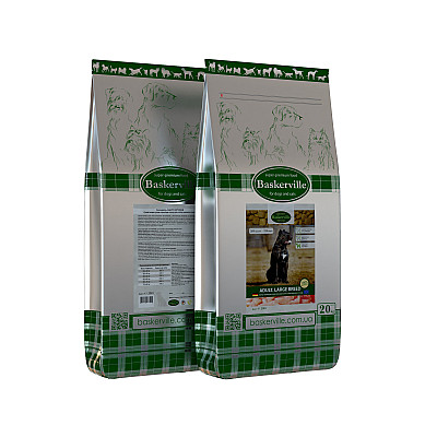 Сухий корм для дорослих собак великих порід Baskerville Adult Large Breed з мясом свійської птиці