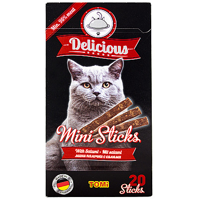 TOMi Delicious Mini Sticks Salami ТОМИ ДИЛИШЕС САЛЯМИ лакомство для котов