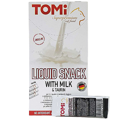 TOMi Liquid Snack Milk & Taurin ТОМИ МОЛОКО З таурином рідкі ласощі для котів