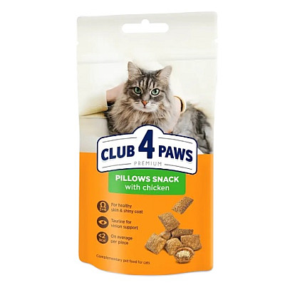 Премиум подушечки для взрослых кошек CLUB 4 PAWS с курицей