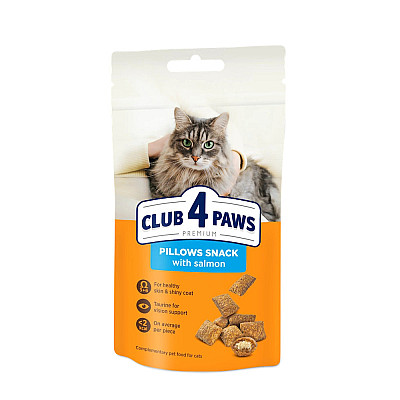 Премиум подушечки для взрослых кошек CLUB 4 PAWS с лососем