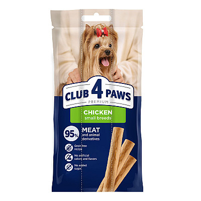 М’ясна паличка Преміум для дорослих собак малих порід CLUB 4 PAWS з куркою