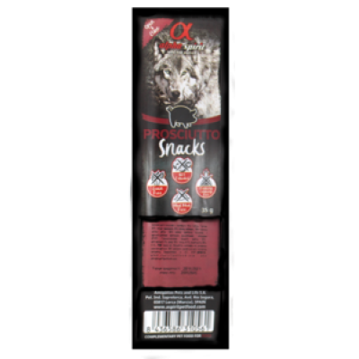 Вкусные полувлажные лакомства Alpha Spirit Prosciutto Snacks для собак, кубики с прошутто 35 г
