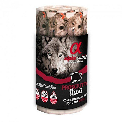 Вкусные гипоаллергенные беззерновые полувлажные лакомства Alpha Spirit Sticks Prosciutto для собак, палочки с прошутто 10 г