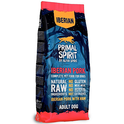 Повнораціонний сухий корм для дорослих собак Primal Spirit Iberian Pork з іберійською свининою та шинкою