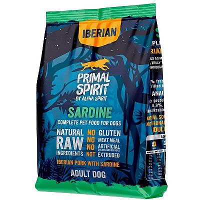 Повнораціонний сухий корм для дорослих собак Primal Spirit Iberian Sardine з іберійською свининою та сардиною