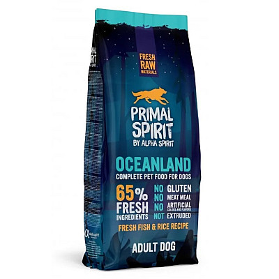 Повнораціонний сухий корм для дорослих собак Primal Spirit 65% Oceanland з рибою та куркою