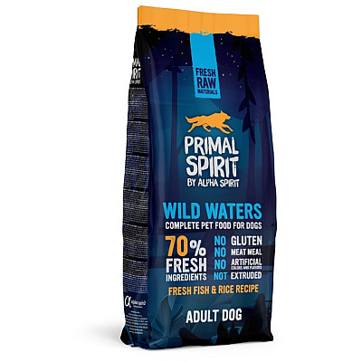 Повнораціонний сухий корм для дорослих собак Primal Spirit 70% Wild Waters з рибою та куркою