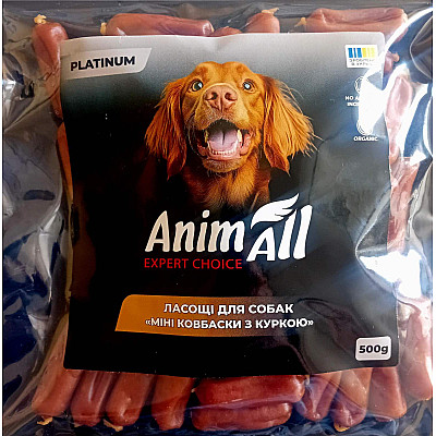 Лакомство для собак AnimAll PLATINUM мини колбаски с курицей