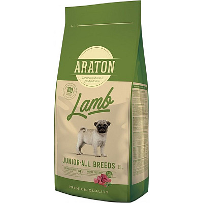 Полноценный сухой корм для молодых собак с ягнятиной и рисом ARATON LAMB Junior All Breeds