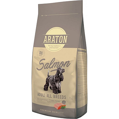 Полноценный сухой корм с лососем для взрослых собак ARATON SALMON Adult All Breeds