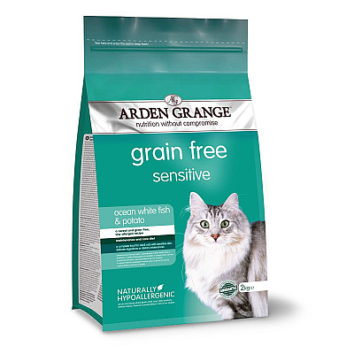 Сухий  беззерновий корм для котів Arden Grange Sensitive Ocean fish and potato з океанічною рибою і картоплею