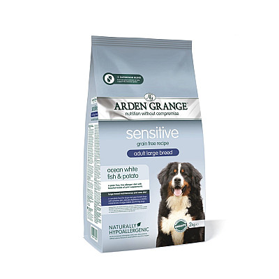 Сухой корм для собак больших пород Arden Grange Sensitive Large Breed ocean white fish/potato с белой рыбой и картофелем