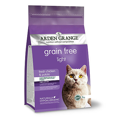 Сухий беззерновий низькокалорійний корм для котів Arden Grange Cat Light Fresh Chicken and Potato з куркою та картоплею