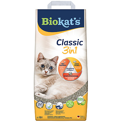 Наполнитель для кошачьего туалета Biokat's Classic 3in1 бентонитовый