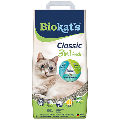 Наполнитель для кошачьего туалета Biokat's Classic Fresh 3in1 бентонитовый