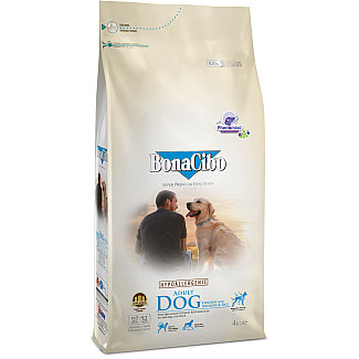 Сухий корм для дорослих собак всіх порід BonaCibo ADULT DOG з м`ясом курки, анчоусами та рисом, 4 кг