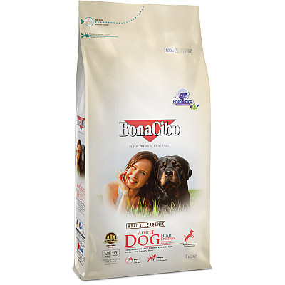Сухий корм для дорослих активних собак всіх порід BonaCibo Adult Dog HIGH ENERGY з м`ясом курки, анчоусами та рисом