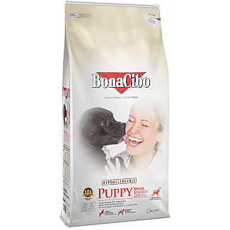 BonaCibo Puppy HIGH ENERGY з м`ясом курки, анчоусами та рисом для активних цуценят всіх порід до 12 місяців, 15+3 кг