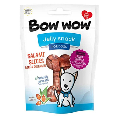 Лакомство для собак слайсы салями Bow wow из говядины и коллагена