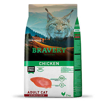 Сухой корм для кошек BRAVERY Chicken Adult Cat Sterilized для взрослых стерилизованных кошек с курицей