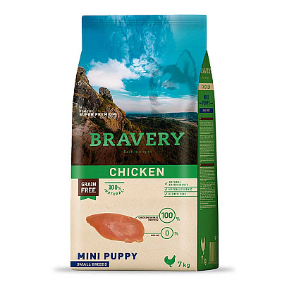 Сухой корм для собак BRAVERY Chicken Mini Puppy, для щенков мелких пород, с курицей