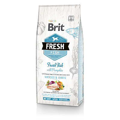 Сухий корм для собак Brit Fresh Muscle and Joints для дорослих собак великих порід з рибою та гарбузом