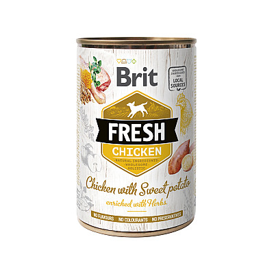 Консервы для собак Brit Fresh с курицей и бататом