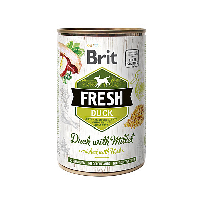 Консервы для собак Brit Fresh с уткой и пшеном