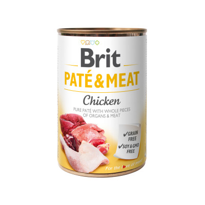 Brit Pate & Meat влажный корм с курицей для собак